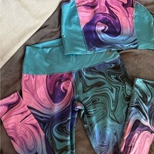 Reel Legends Teal Activewear 2 pieces leggings & Tank top “New”